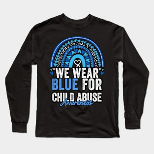 Child Abuse Prevention Awareness Month Blue Ribbon gift idea Long Sleeve T-Shirt